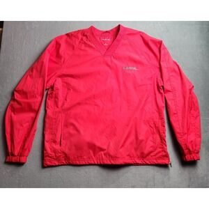 DHL Employee Large Sport-tec Red Polyester Pullover With Side Zip And Cinch